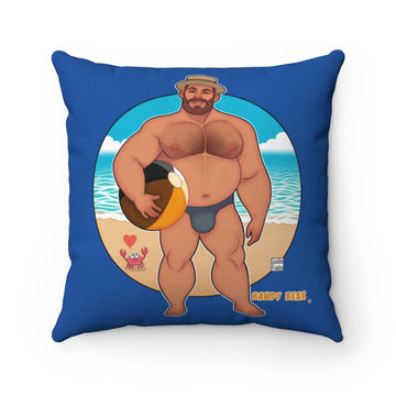 Bawdy Bear "Beach Ball" / Spun Polyester Square Pillow